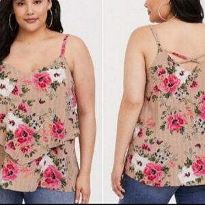 TORRID TAN FLORAL CAMI TANK...SIZE:00
